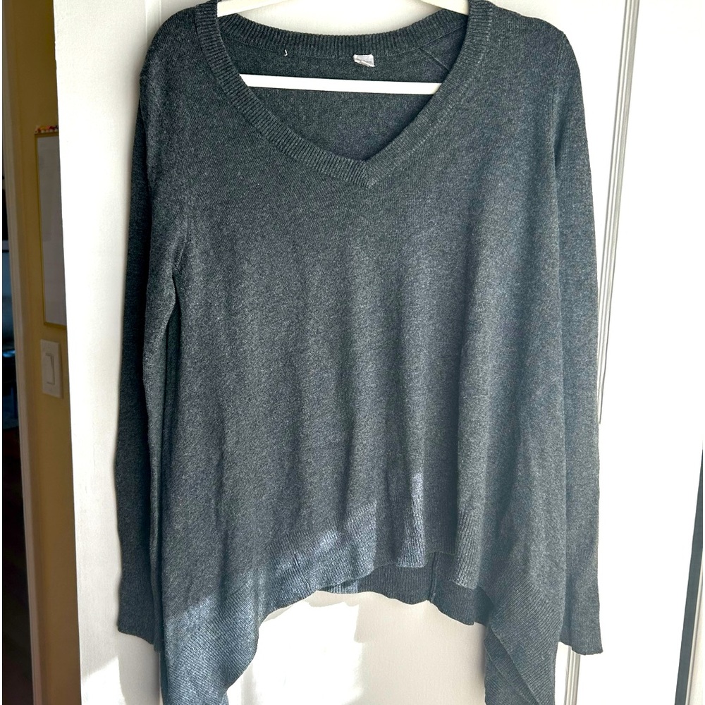 Gray V-Neck/Cardigan in Medium